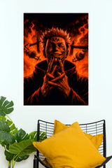 Ryomen Sukuna King of Curses Inferno Wall Poster  (Anime Posters)