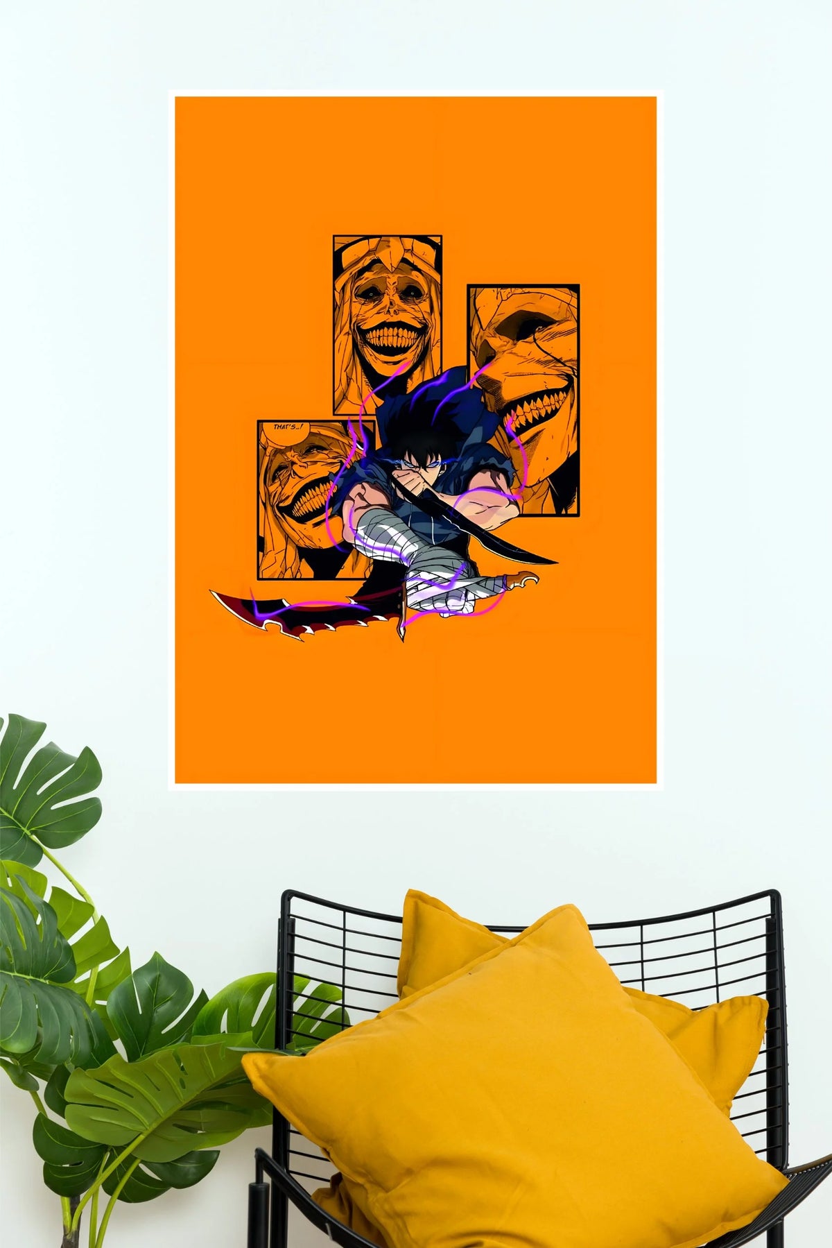 Sung Jinwoo Shadow Hunter Dark Power Wall Poster  (Anime Posters)