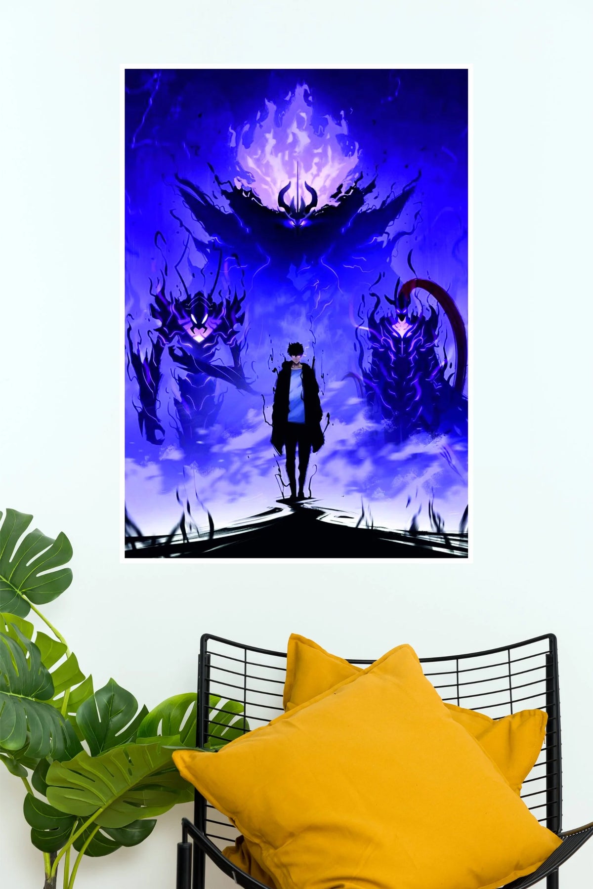 Sung Jinwoo Shadow Monarch Purple Army Wall Poster (Anime Posters)