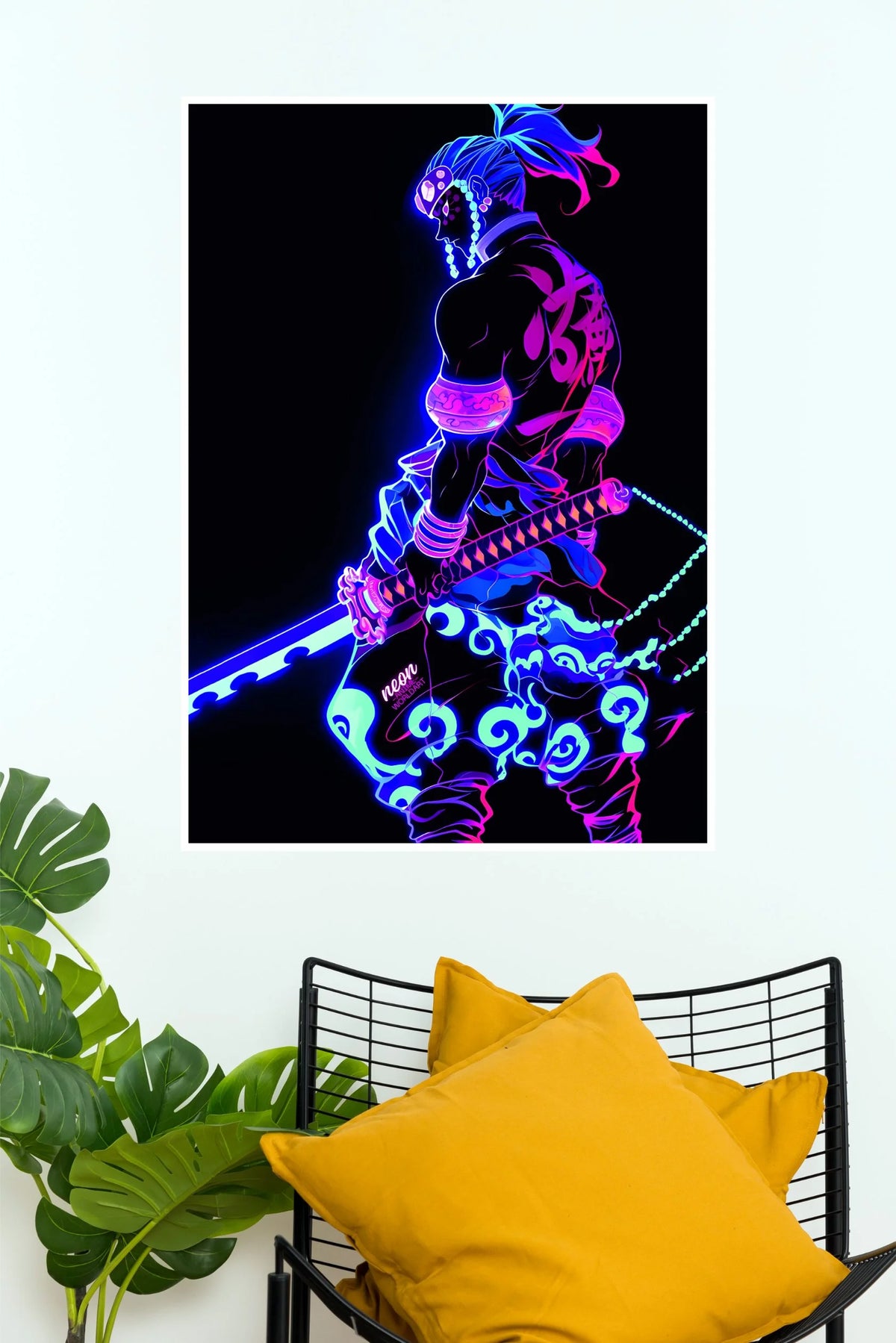 Tengen Uzui Neon Shadow Demon Slayer Wall Poster (Anime Posters)