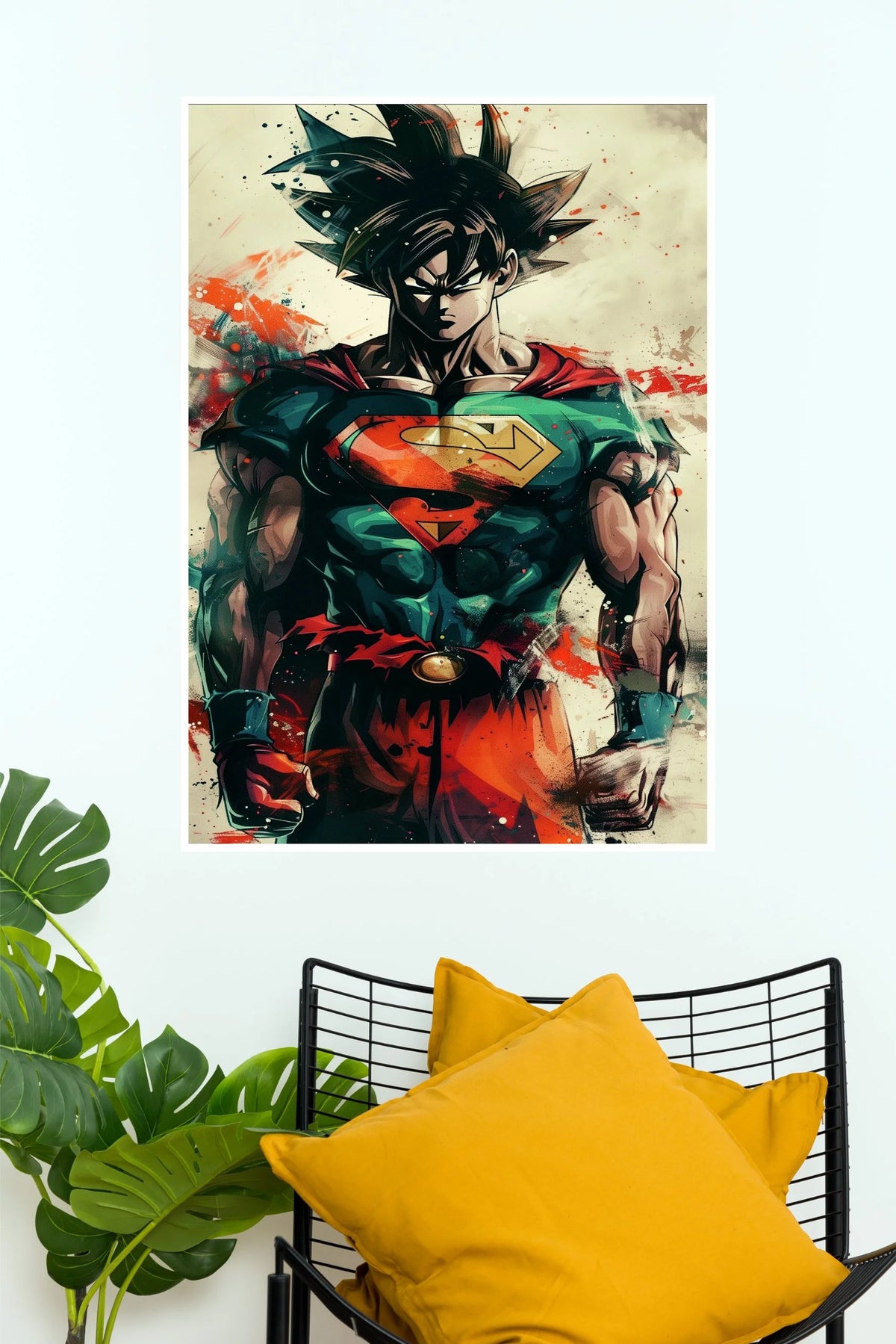 Goku Superman Super Fusion Warrior Wall Poster  (Anime Posters)