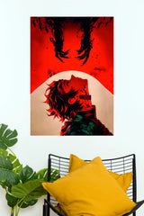 Tanjiro Kamado Crimson Darkness Wall Poster  (Anime Posters)