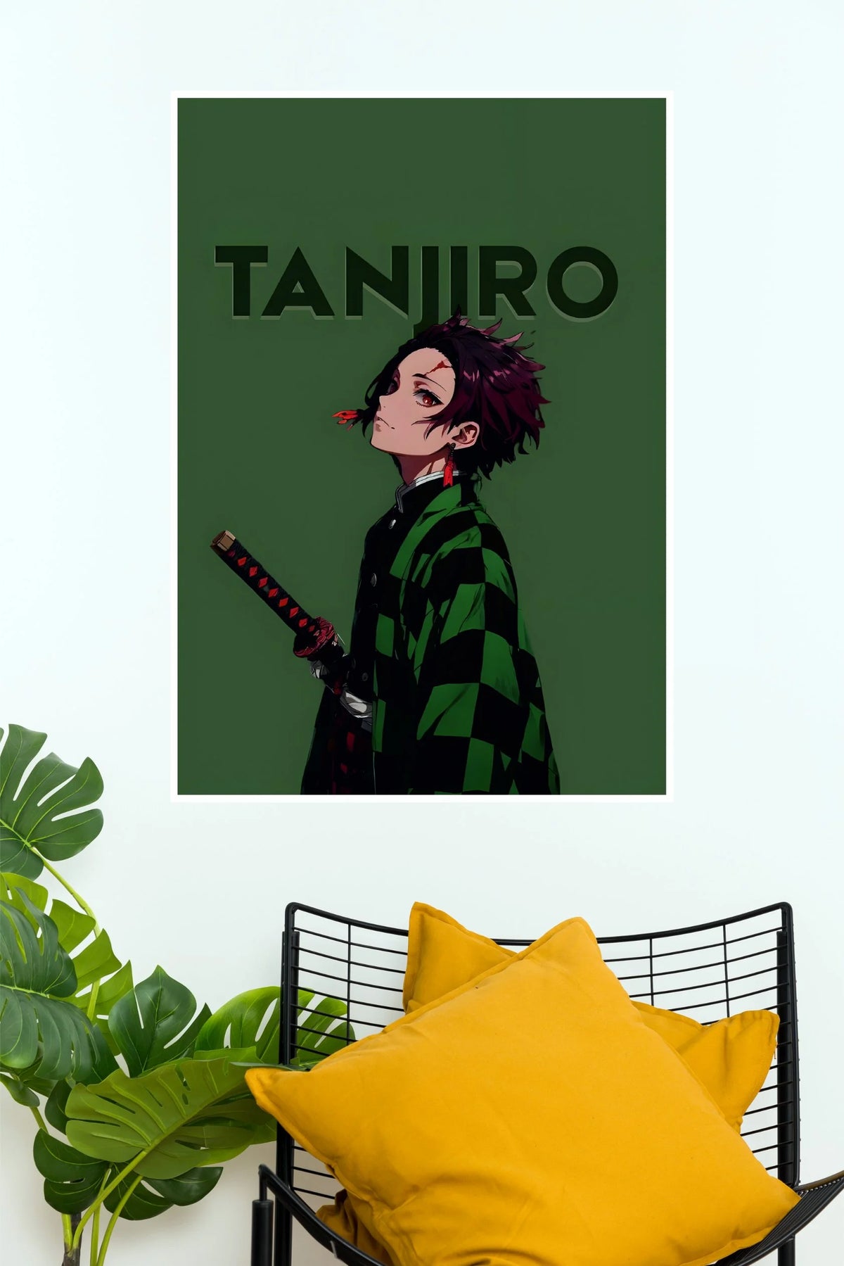 Tanjiro Kamado Dark Green Aesthetic Wall Poster  (Anime Posters)