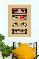 Demon Slayer Hashira Intense Anime Eyes Wall Poster  (Anime Posters)