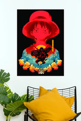Monkey D Luffy Red Sun Pirate King Anime Wall Poster  (Anime Posters)