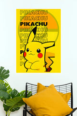 Pokemon Pikachu Electric Yellow Aesthetic Wall Poster  (Anime Posters)