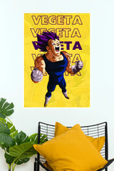 Vegeta Saiyan Prince Ultimate Power Yellow Edition Wall Poster  (Anime Posters)