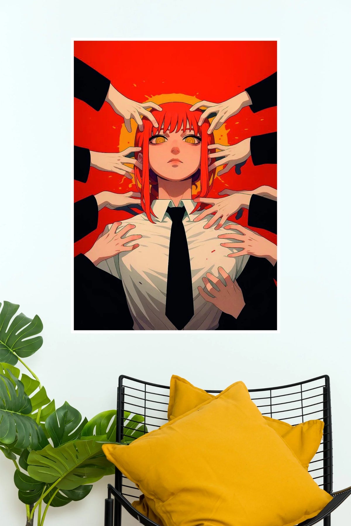 Makima Red Halo Dark Control Wall Poster  (Anime Posters)