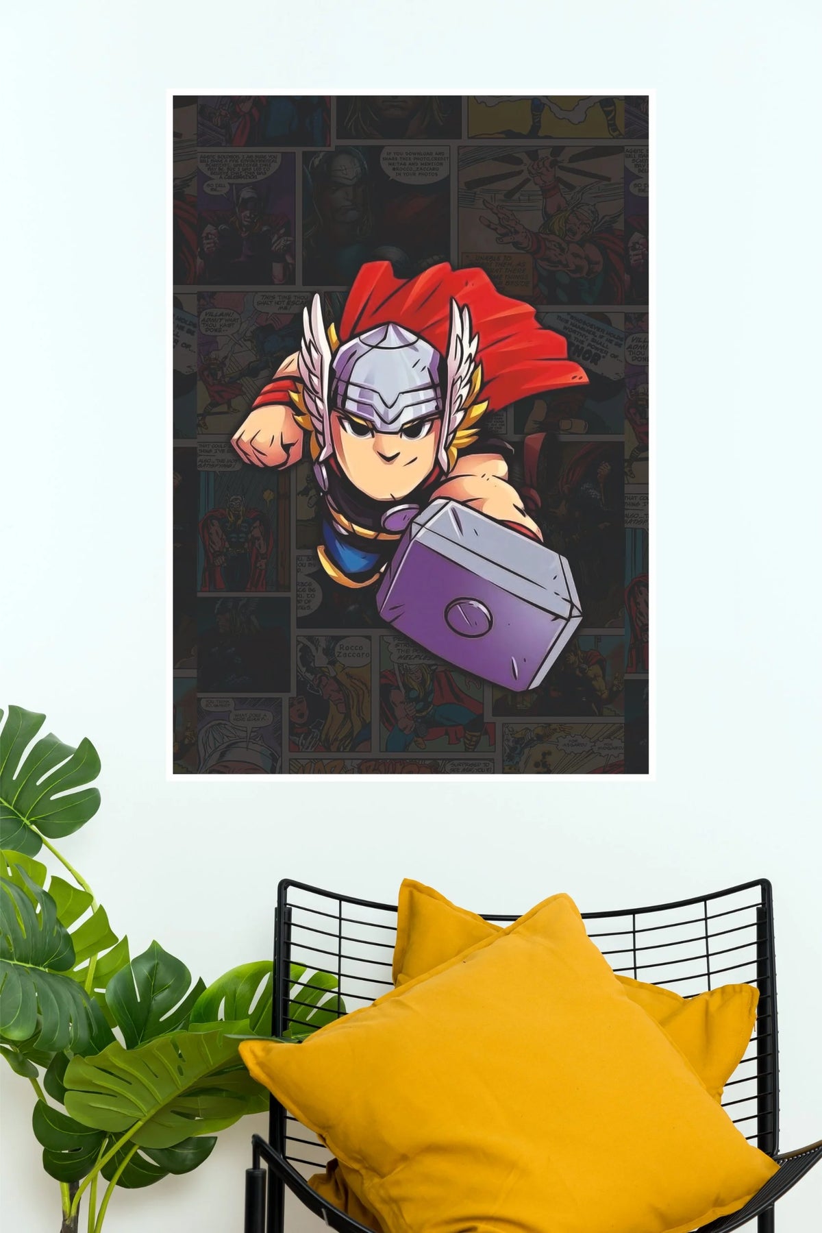 Thor Mighty Thunder Chibi Superhero Wall Poster (Anime Posters)