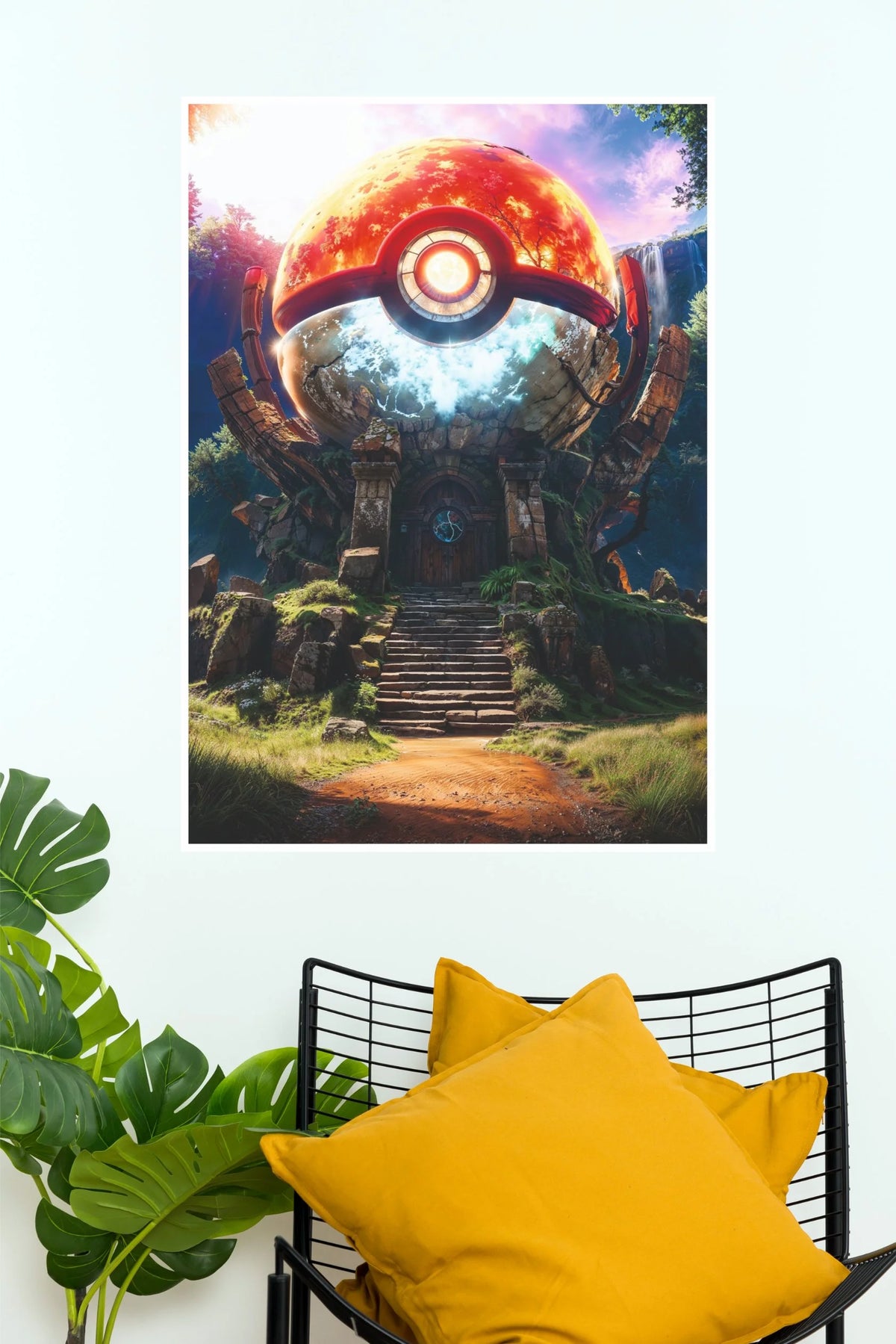 Pokemon Legendary Pokeball Temple Wall Poster (Anime Posters)