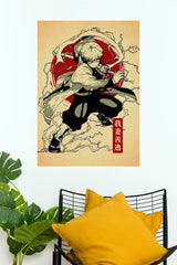 Zenitsu Agatsuma Thunder Breathing Samurai Wall Poster  (Anime Posters)