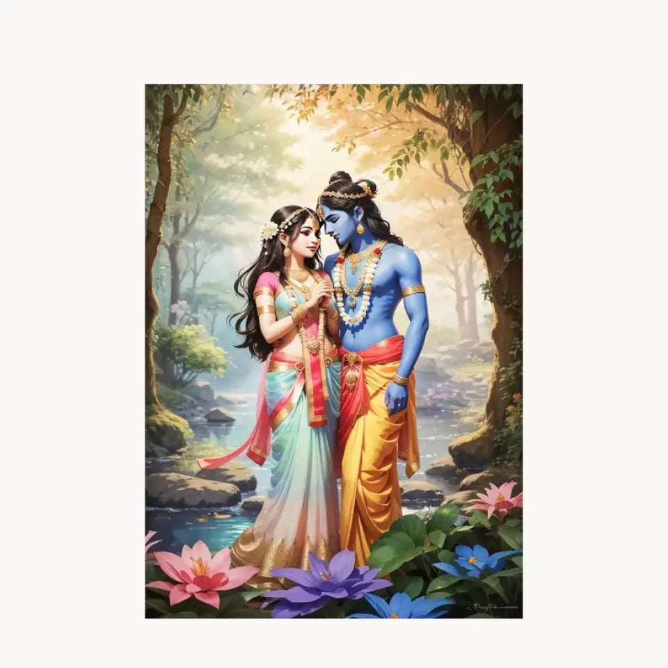 Radha Krishna Metal Poster