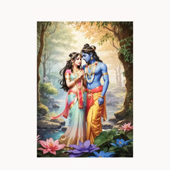 Radha Krishna Metal Poster