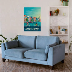 Amsterdam The Nethrlands Metal Poster