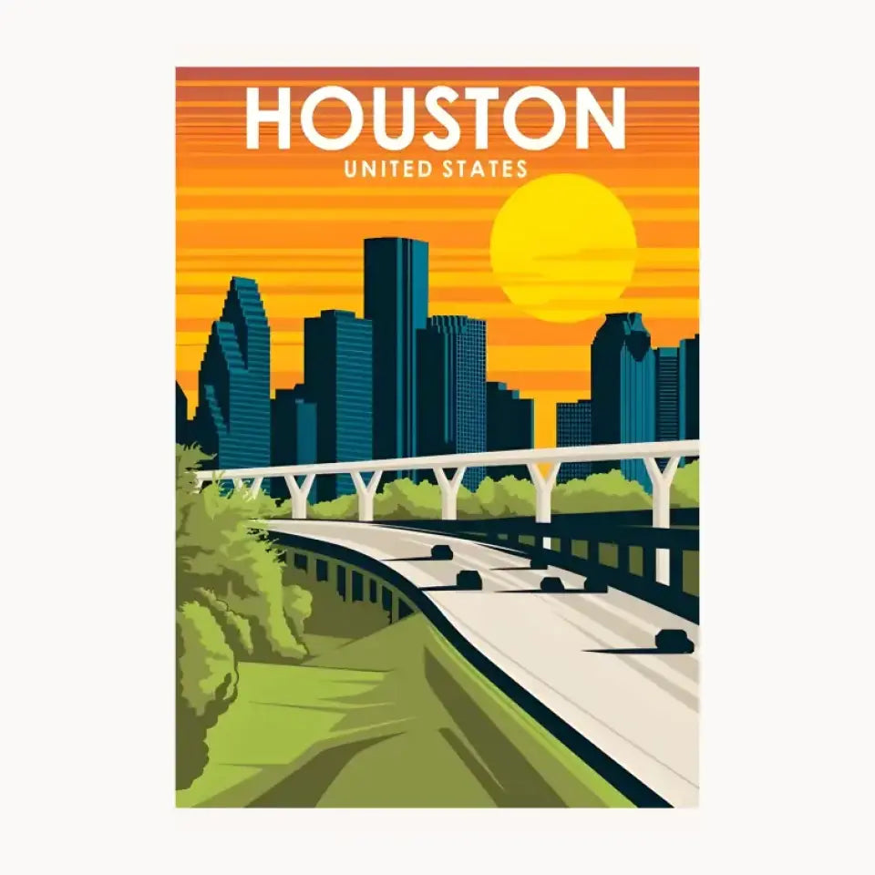 Houston United States Metal Poster