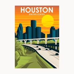 Houston United States Metal Poster