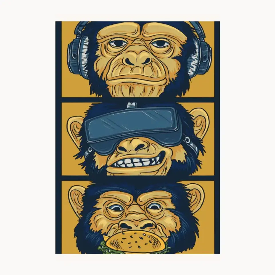 Three Monkeys Metal Poster