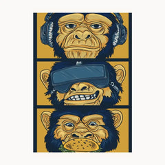 Three Monkeys Metal Poster