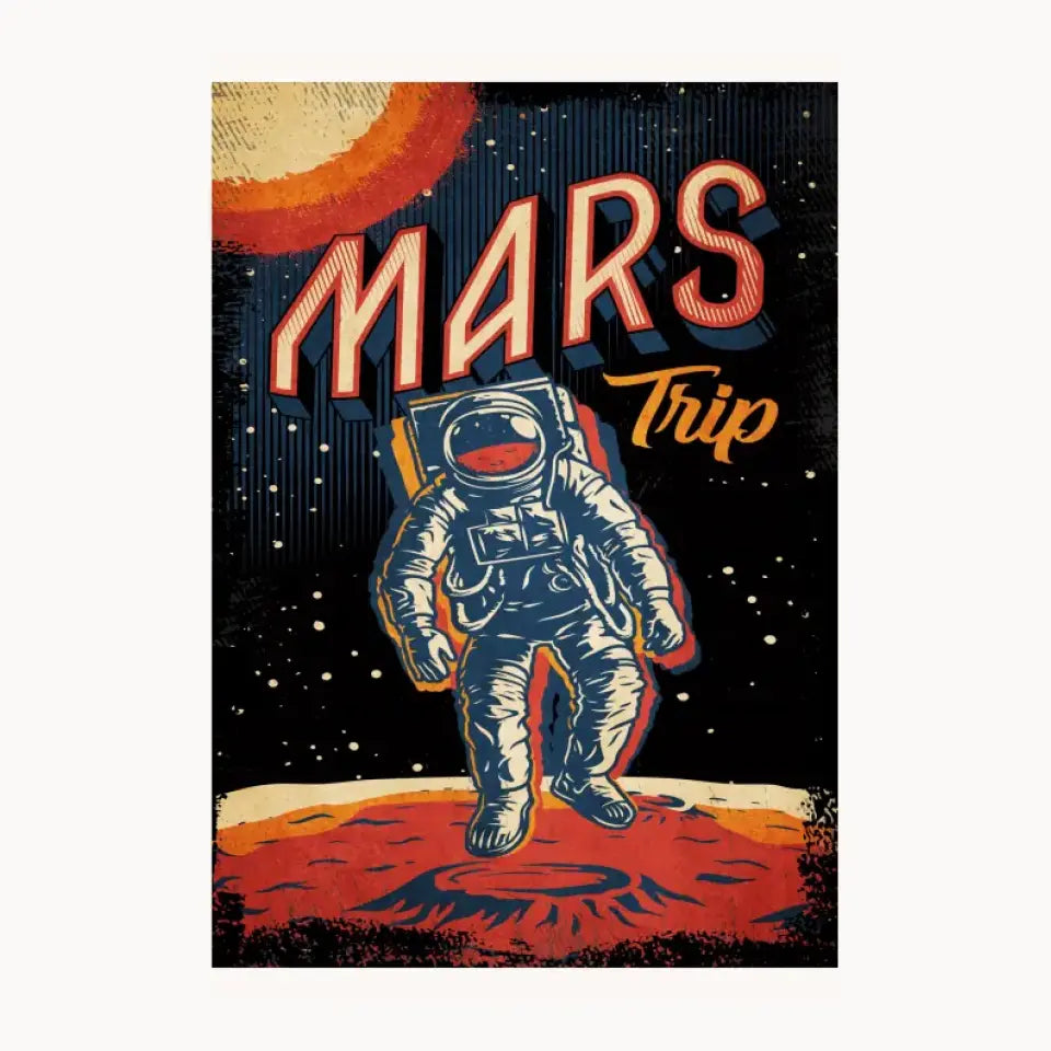 Mars Trip Metal Poster