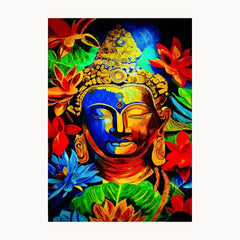 Gautam Buddha Colour Full Paint Metal Poster