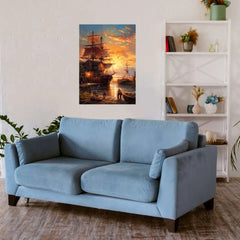Sunshine With Big Ship Metal Poster