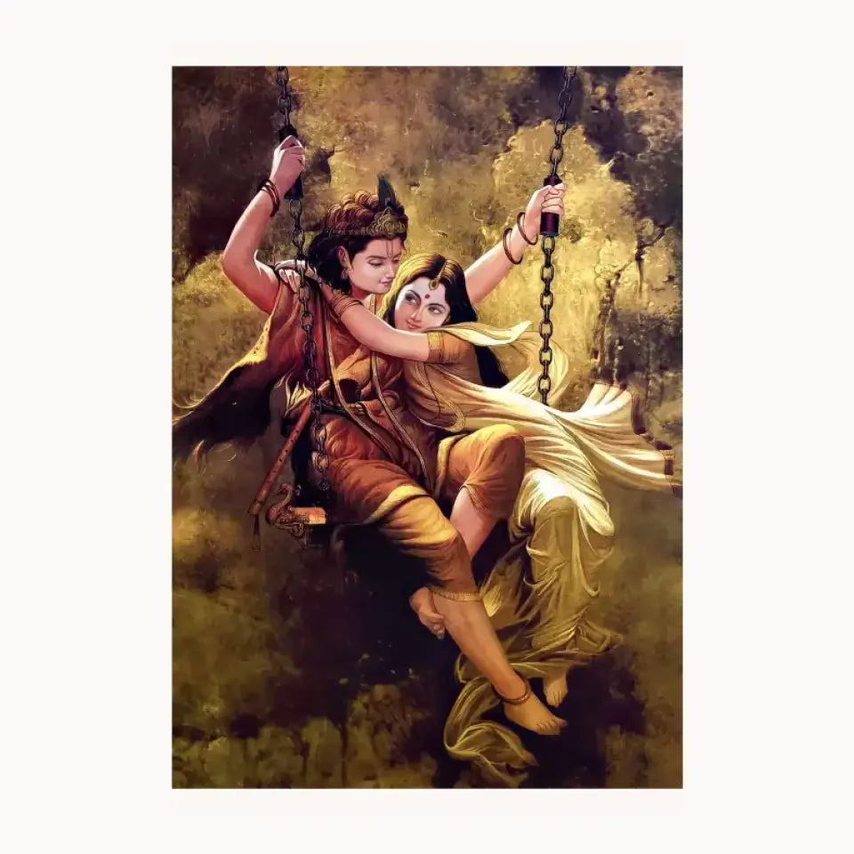 Beautiful Radha Krishn Metal Poster