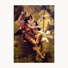 Beautiful Radha Krishn Metal Poster