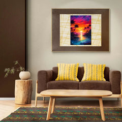 Sunshine With Big Coconut Tree Metal Poster