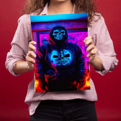 Blue Skull Mask Metal Poster