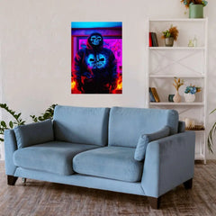 Blue Skull Mask Metal Poster