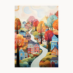 Mini Homes Beautiful Trees In Road Metal Poster