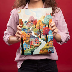 Mini Homes Beautiful Trees In Road Metal Poster