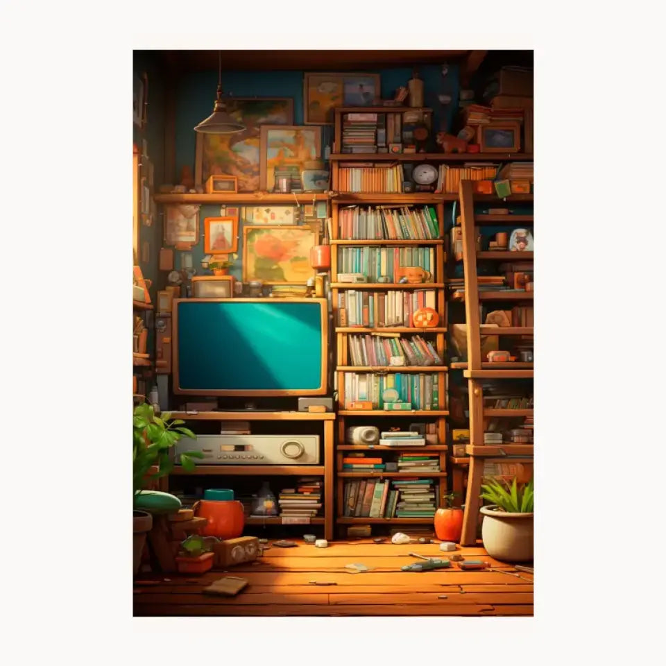Many Books Room Metal Poster