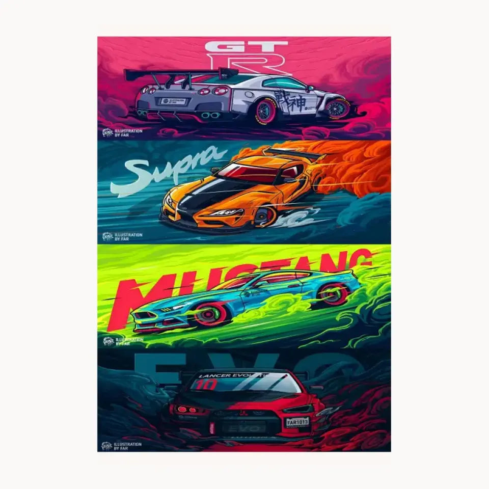 Sports Cars Metal Poster