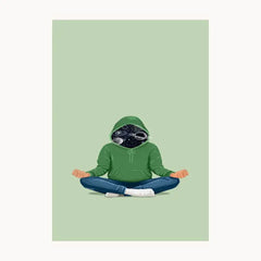 Space With Yoga Pose Metal Poster