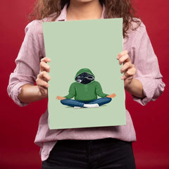 Space With Yoga Pose Metal Poster