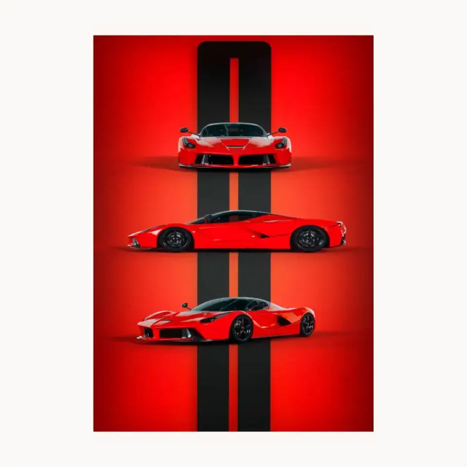 Red Sport Car Metal Poster