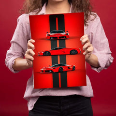 Red Sport Car Metal Poster
