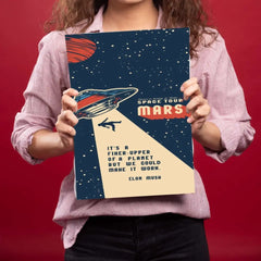 Space Tour Mars Metal Poster