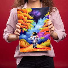 Astronaut With Nature Metal Poster