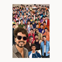 Vijay Selfie With Fans Metal Poster