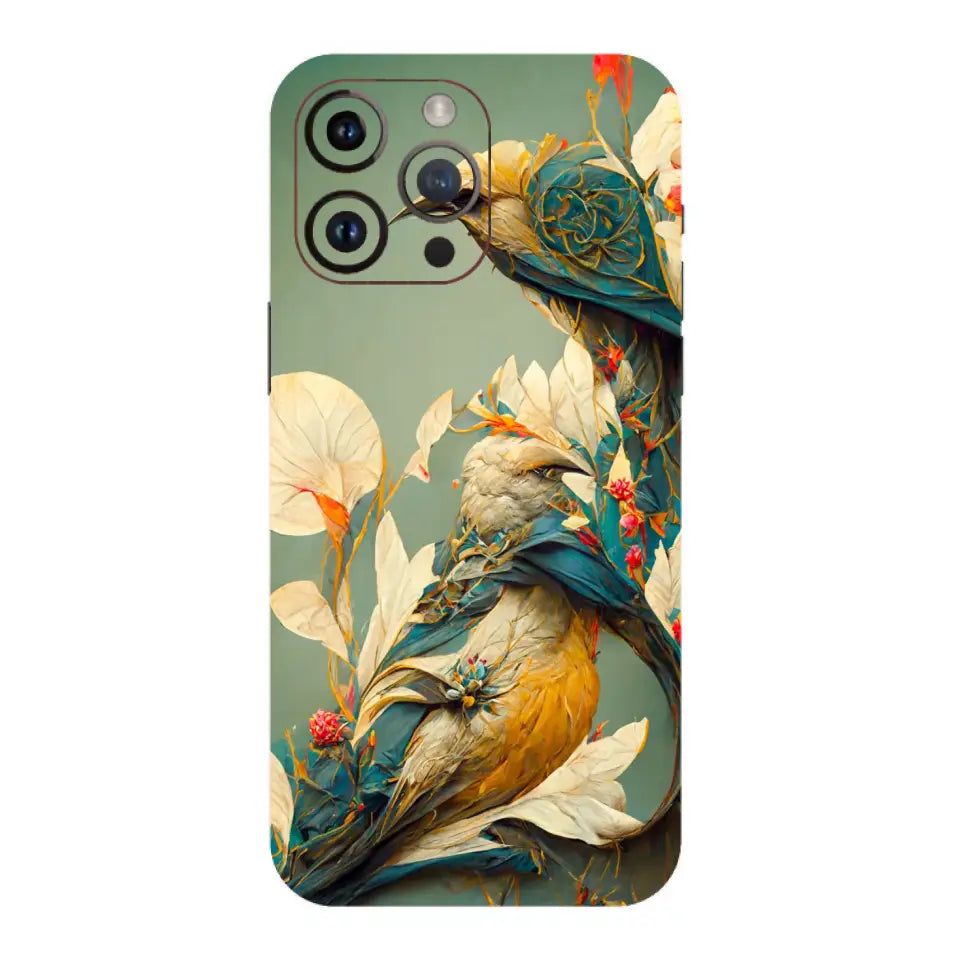 Beautiful Birds With Flower Mobile Skin