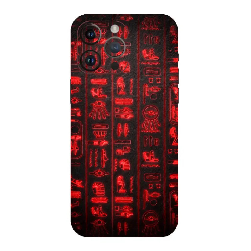 Ncient Egyptian Hieroglyphs (Red On Black) Mobile Skin