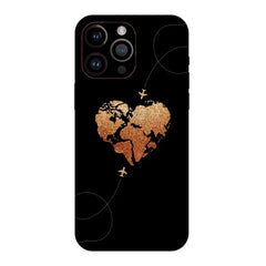 World Map in Heart Mobile Skin