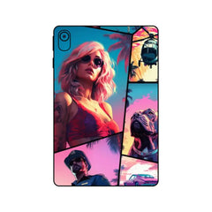 GIRL CAR DOG POLICE HELICOPTER TABLET SKIN