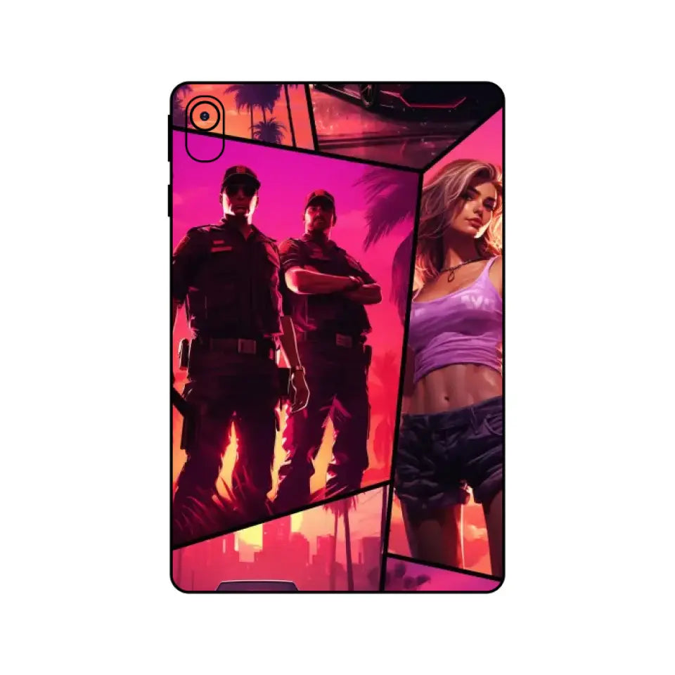 GIRL CAR DOG POLICE TABLET SKIN
