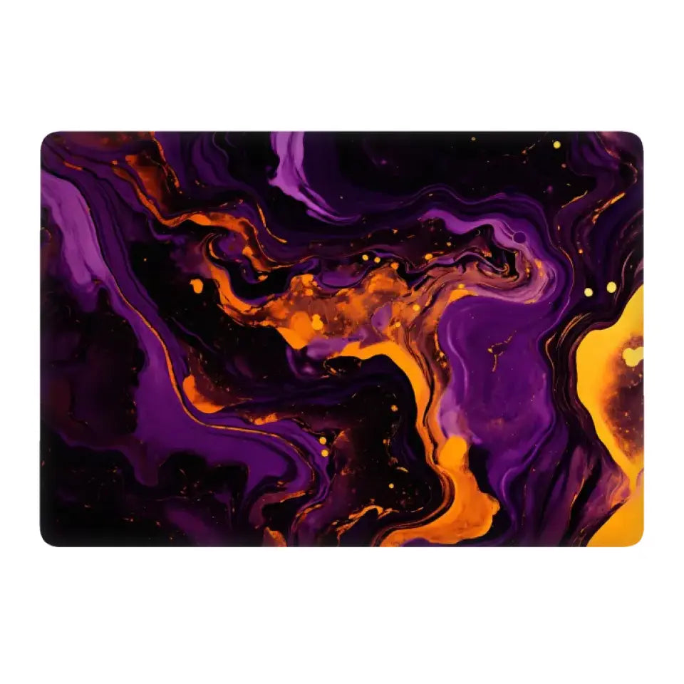 ABSTRACT YELLOW AND PURPLE ARTWORK APPLE MACBOOK SKIN