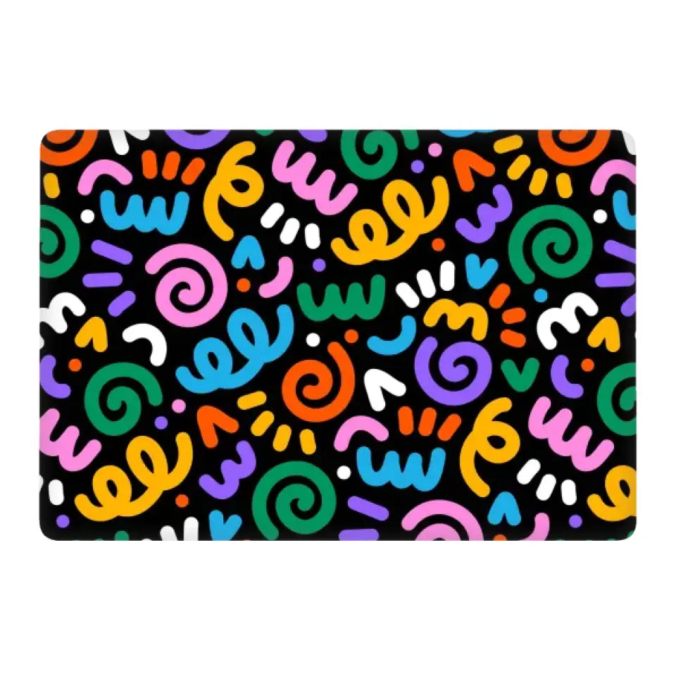 CURLY LINE ART APPLE MACBOOK SKIN