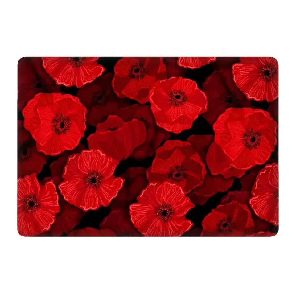 DARK RED FLOWER APPLE MACBOOK SKIN