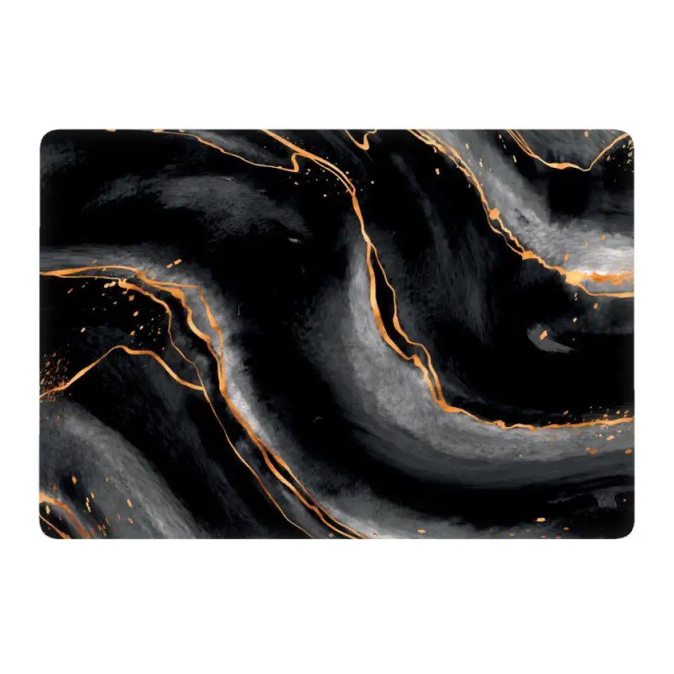 BLACK GOLD MARBLE APPLE MACBOOK SKIN